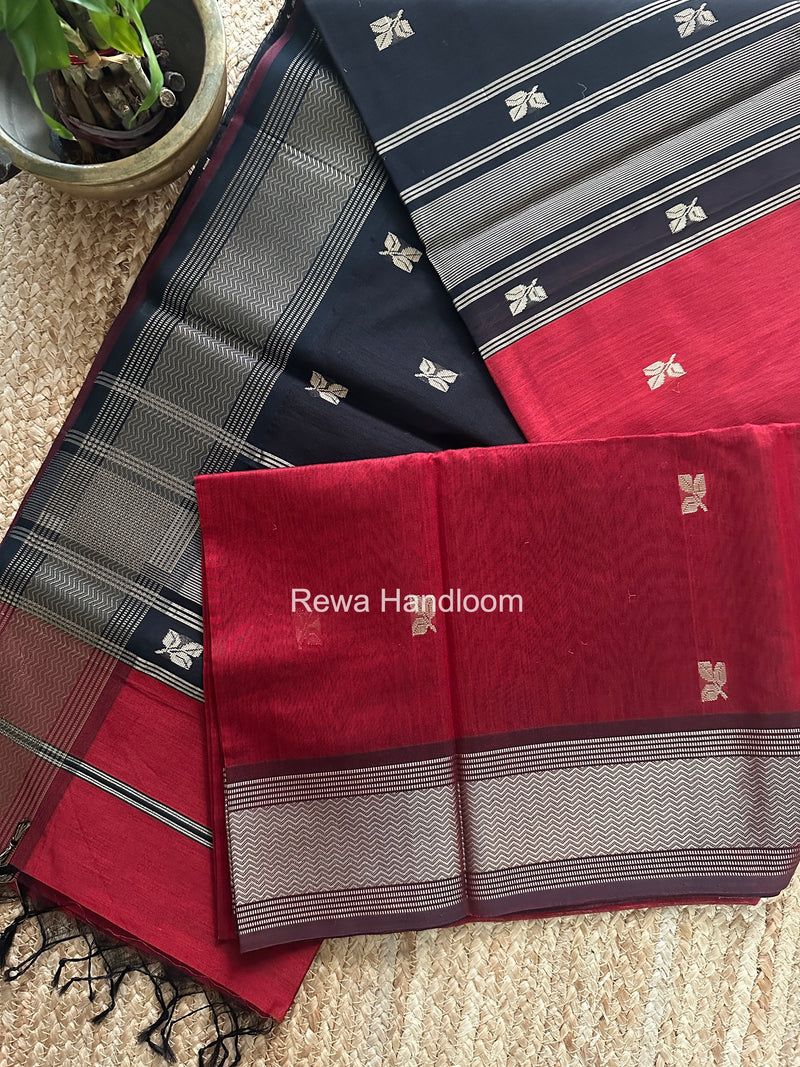 Maheshwari Maroon Resham Thread Butti Saree RBS015
