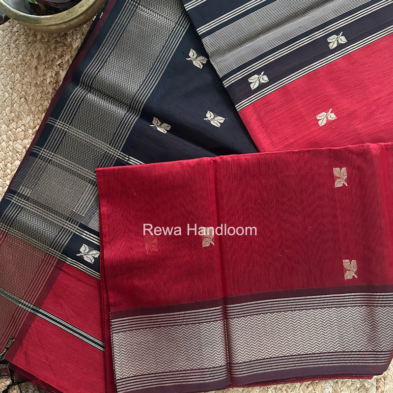 Maheshwari Maroon Resham Thread Butti Saree RBS015