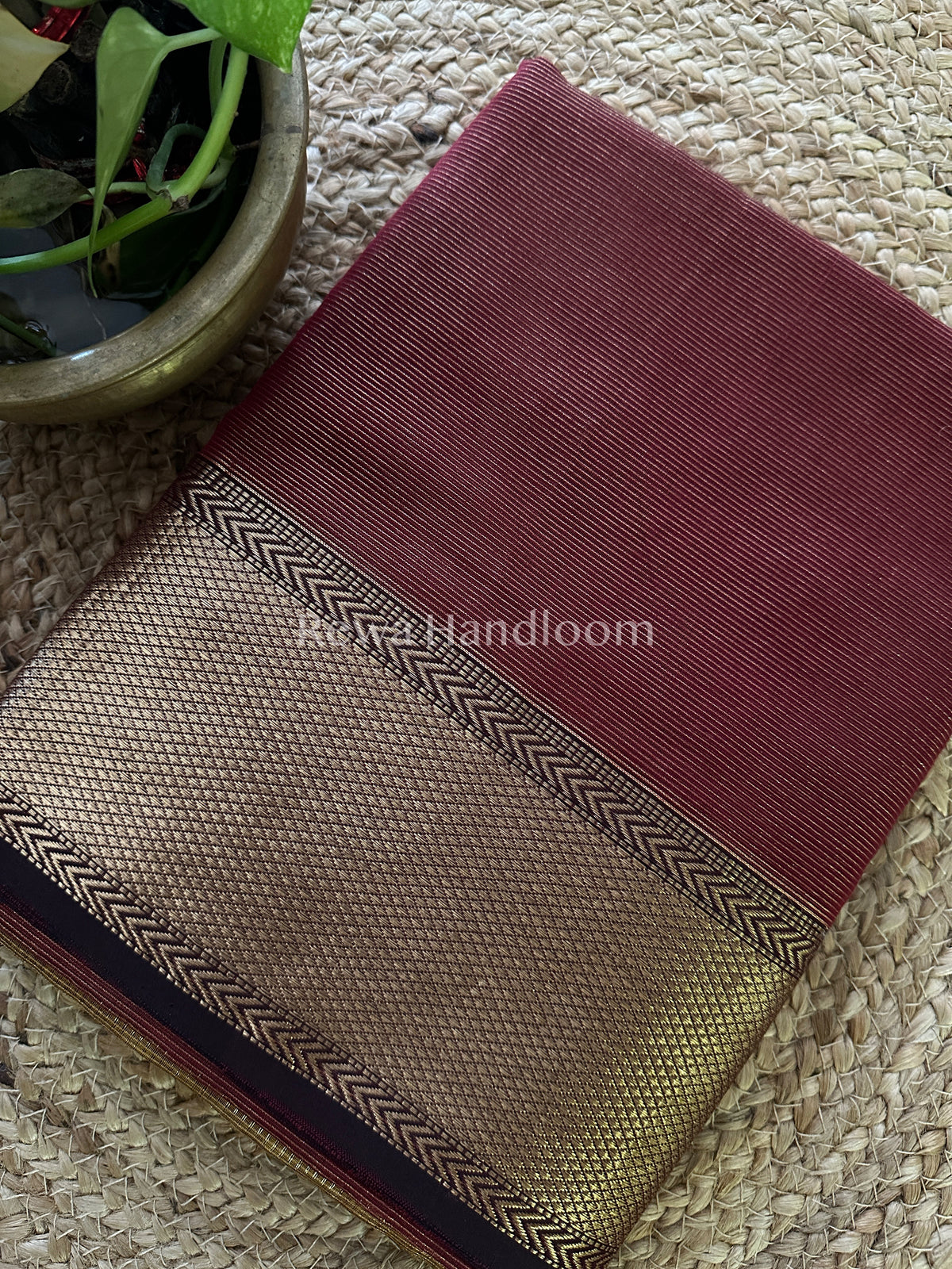 Maheshwari Maroon Tissue Silk Saree-ZTS20