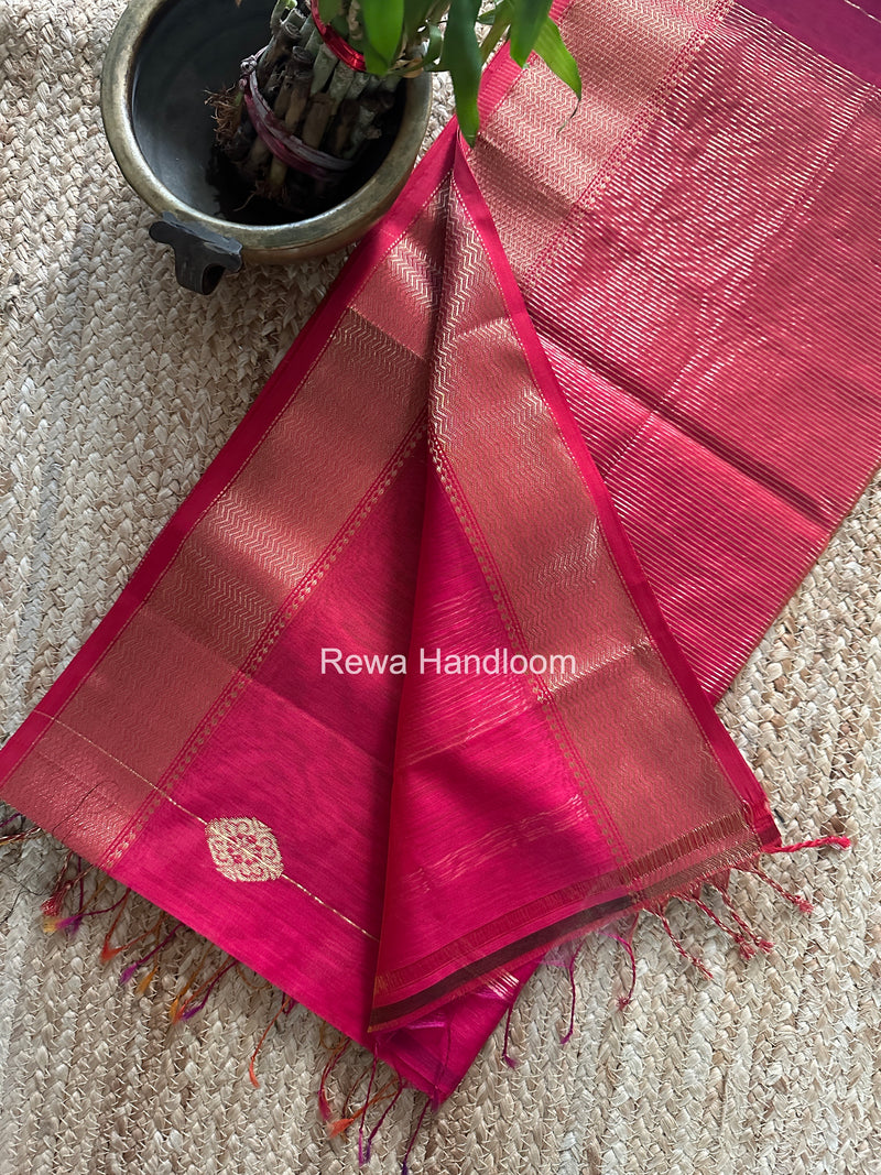 Maheshwari Pink Lining Butta Saree DSBS04