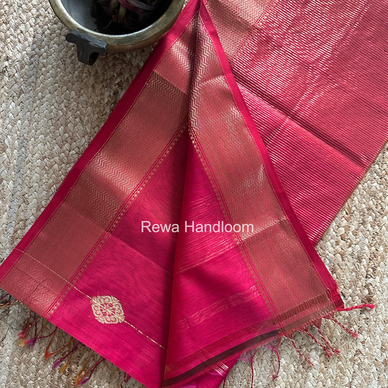 Maheshwari Pink Lining Butta Saree DSBS04
