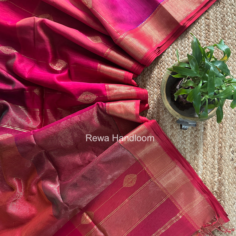 Maheshwari Pink Lining Butta Saree DSBS04