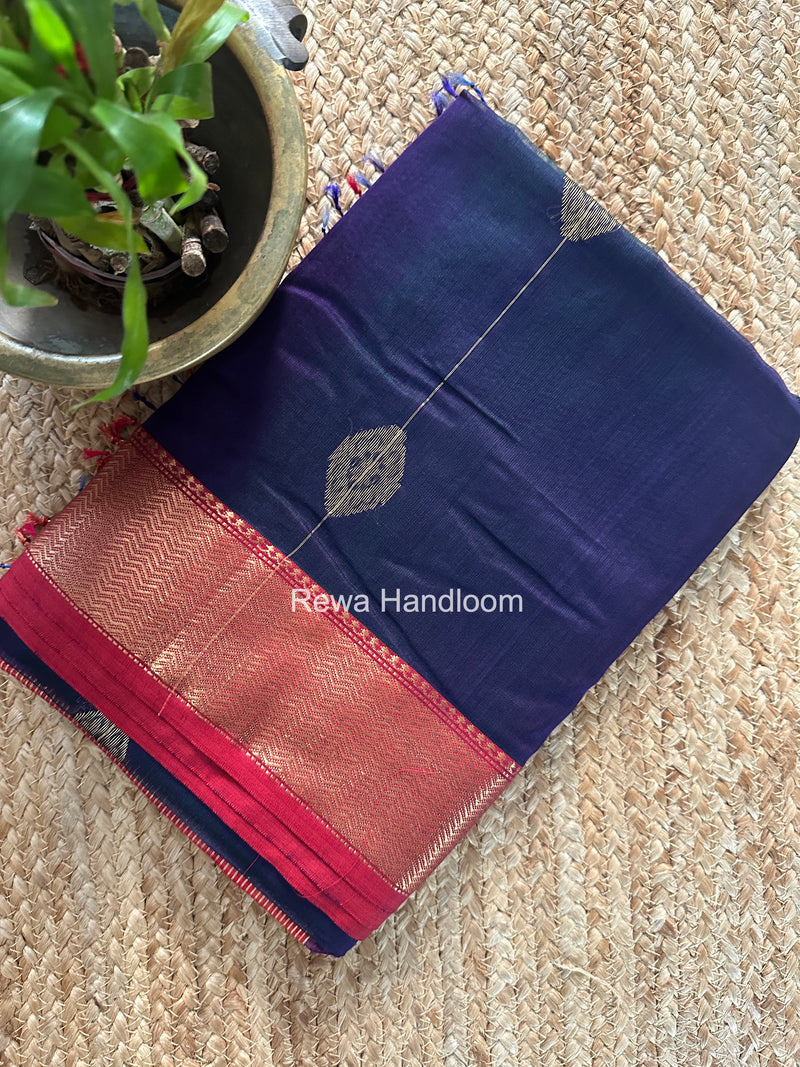 Maheshwari Navy Blue Shaded Butti Saree SBBS031
