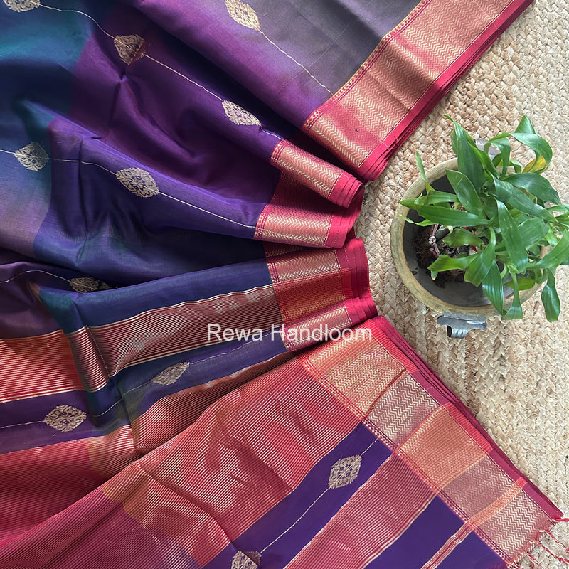 Maheshwari Purple Lining Butta Saree DSBS05