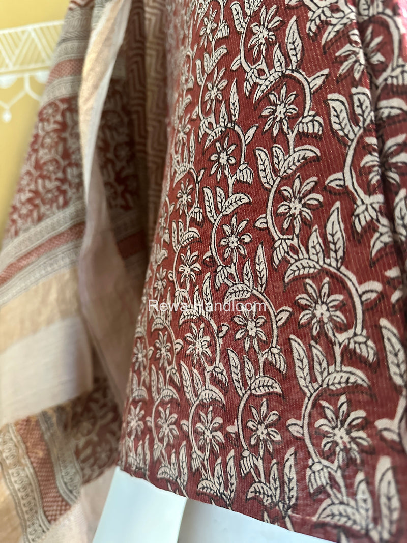 Bagh Print Tissue Top-Dupatta Set