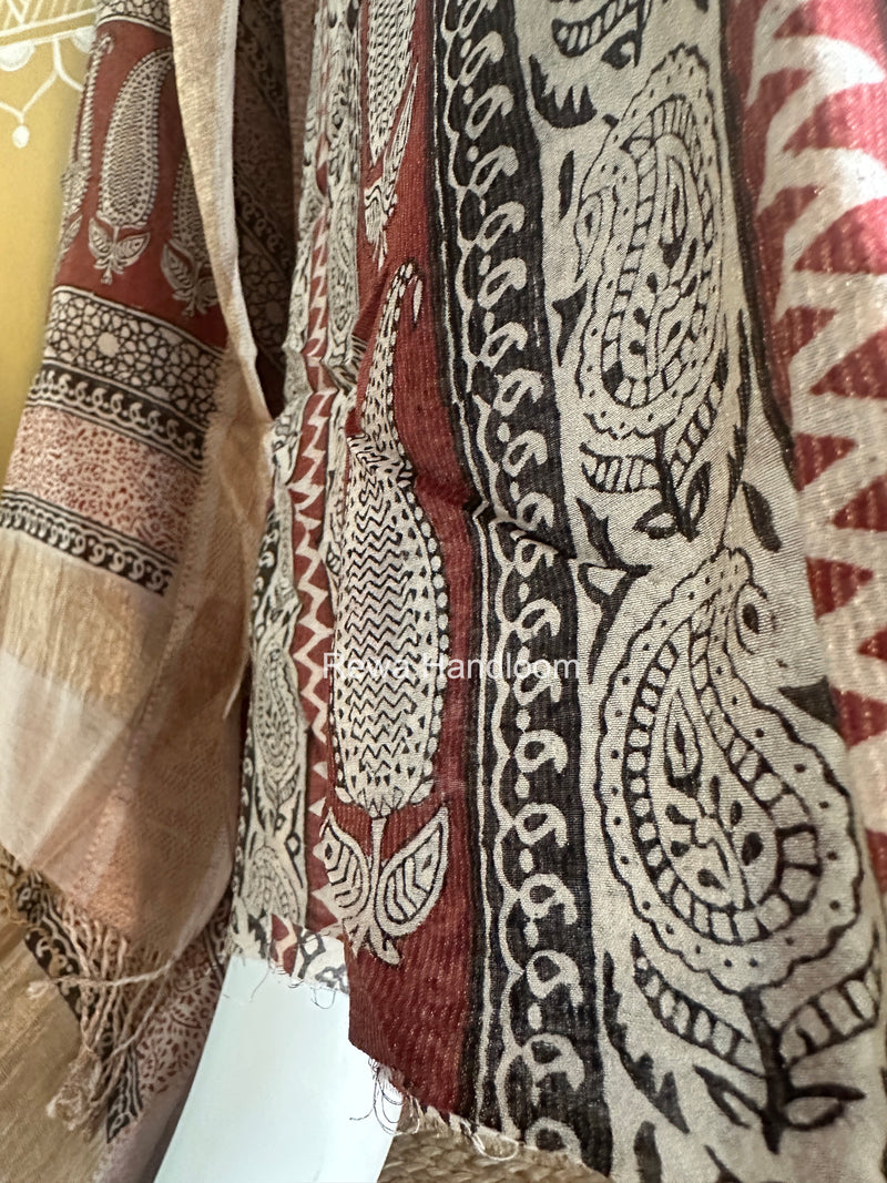 Bagh Print Tissue Top-Dupatta Set