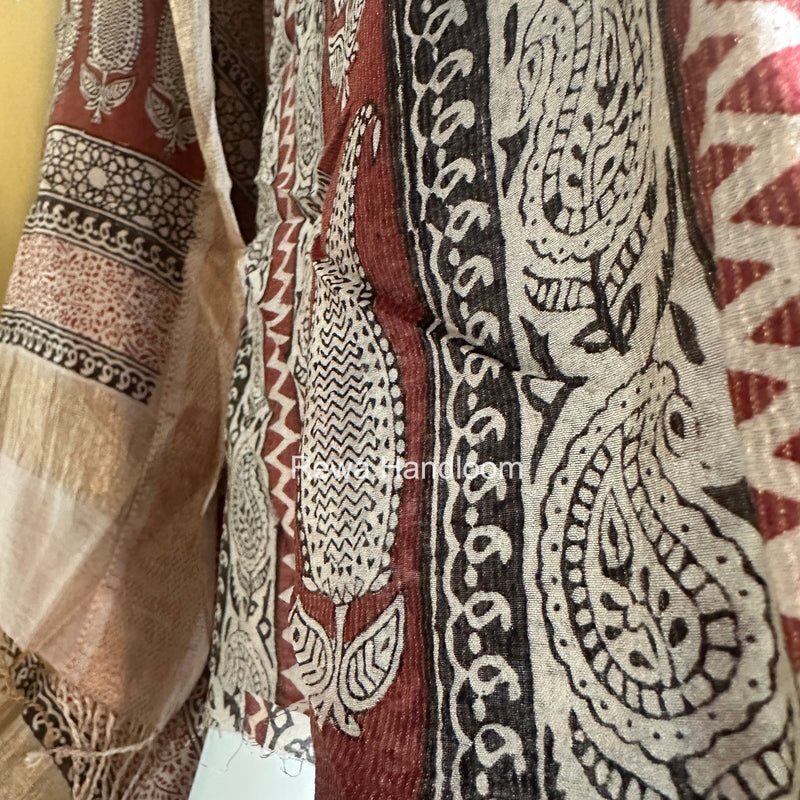 Bagh Print Tissue Top-Dupatta Set