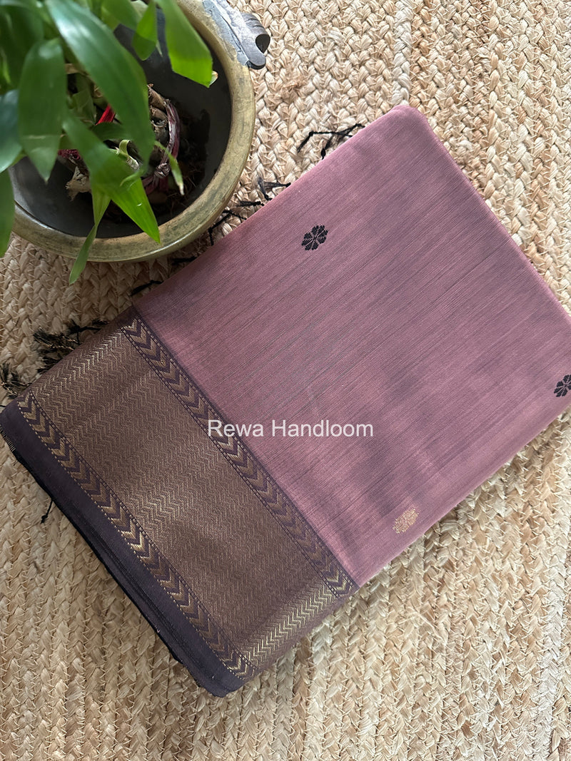 Maheshwari Onion Pink Lotus Butta Saree LBS0117