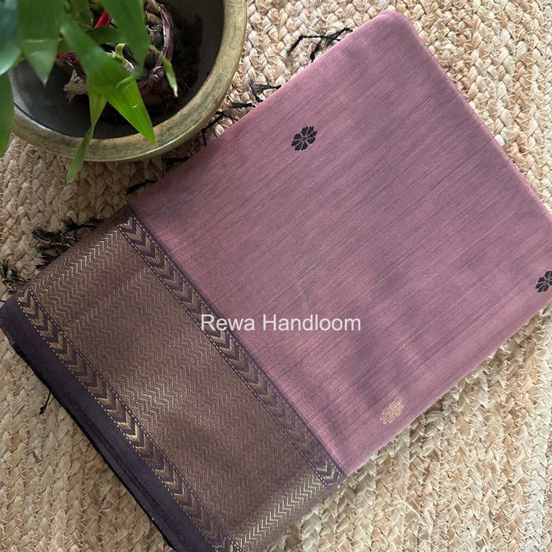 Maheshwari Onion Pink Lotus Butta Saree LBS0117