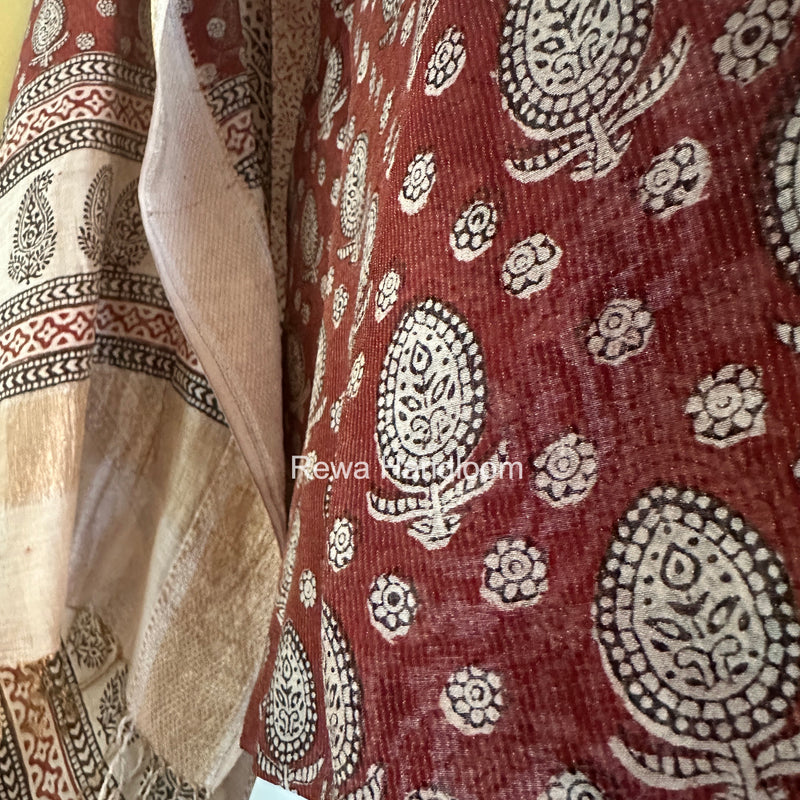 Bagh Print Tissue Top-Dupatta Set
