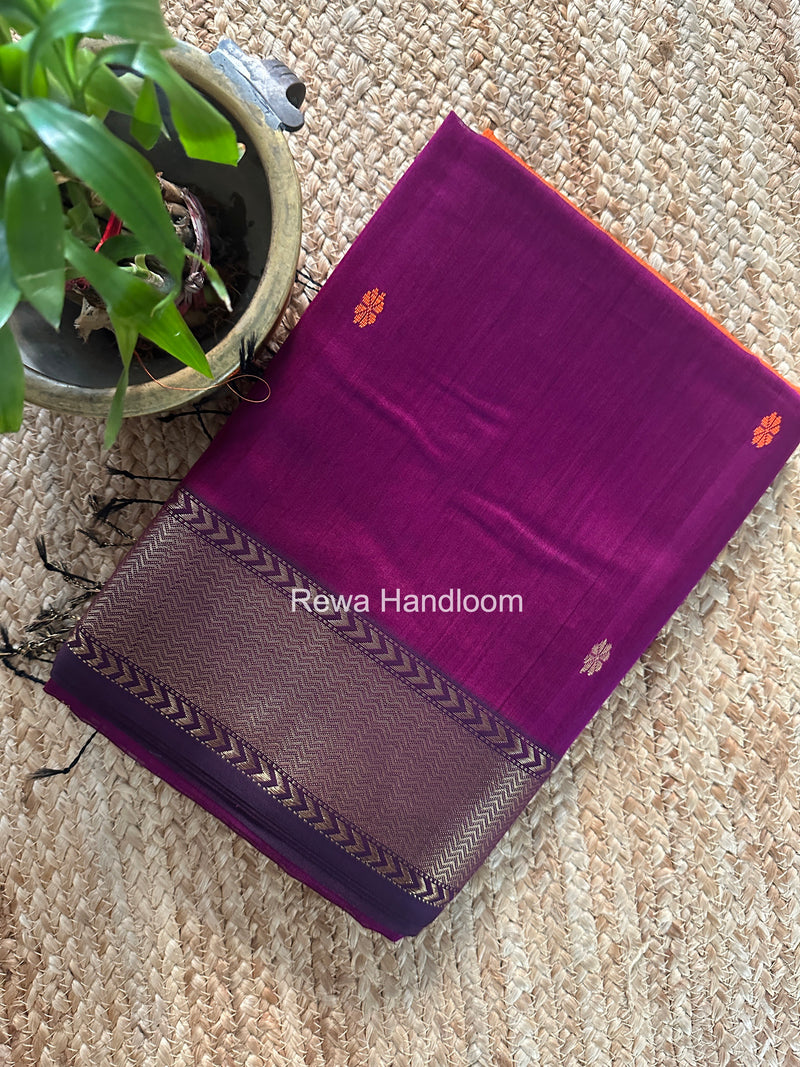 Maheshwari Magenta Lotus Butta Saree LBS0118
