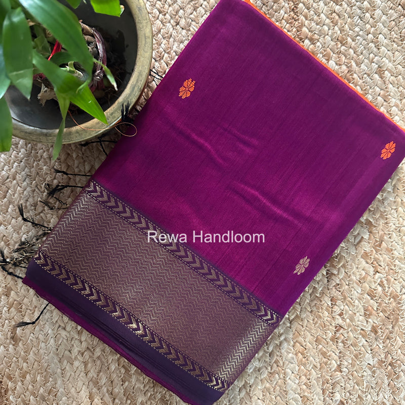 Maheshwari Magenta Lotus Butta Saree LBS0118