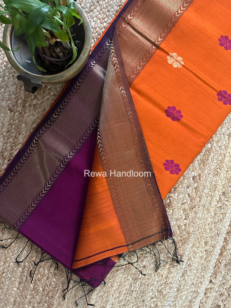 Maheshwari Magenta Lotus Butta Saree LBS0118