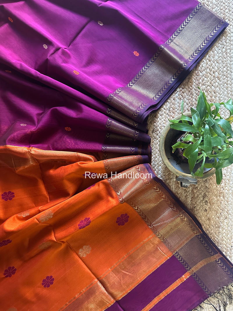 Maheshwari Magenta Lotus Butta Saree LBS0118