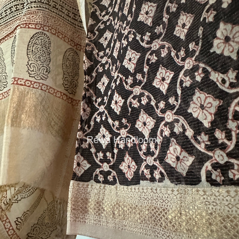 Bagh Print Tissue Top-Dupatta Set