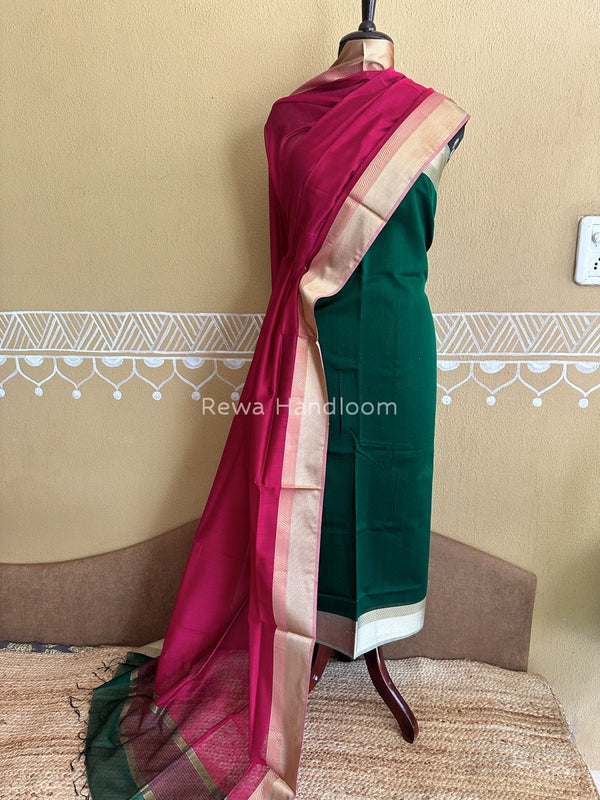 Maheshwari Resham Border Dress Material