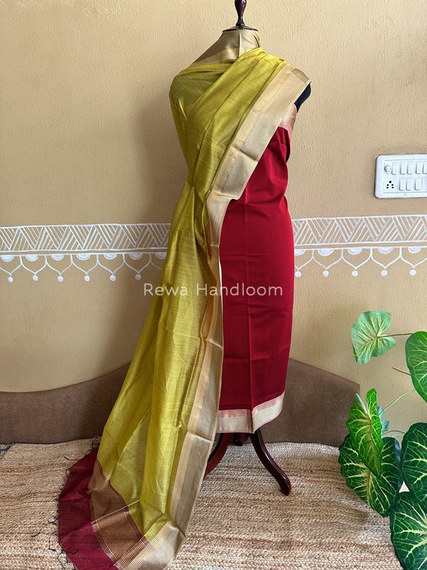 Maheshwari Resham Border Dress Material