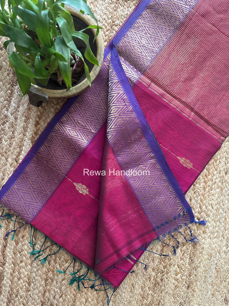 Maheshwari Magenta Shaded Butti Saree SBBS023