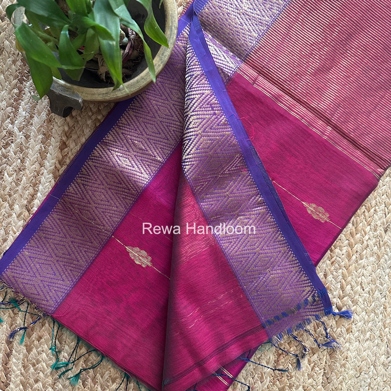 Maheshwari Magenta Shaded Butti Saree SBBS023