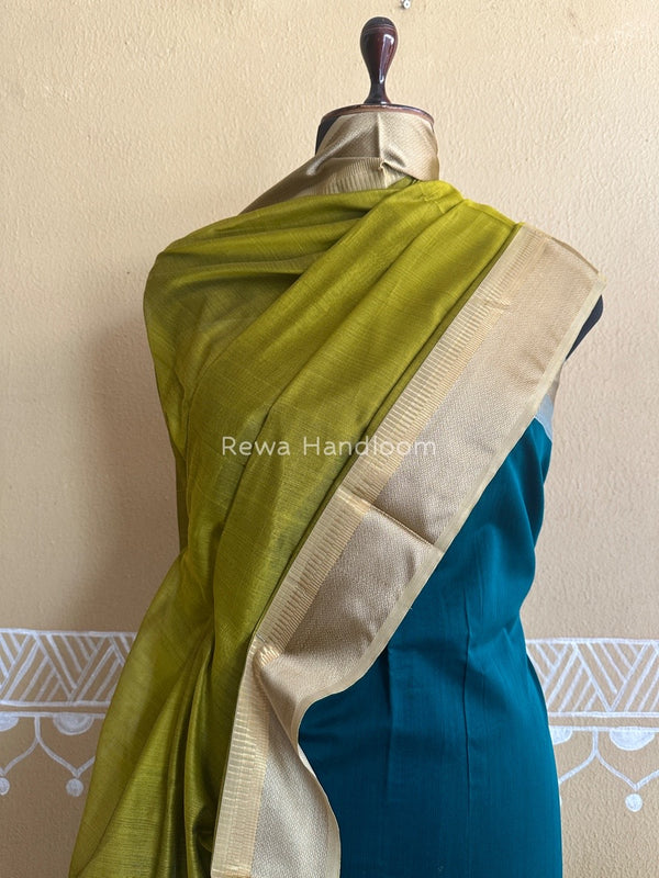Maheshwari Rama Green-Olive Green Resham Border Dress Material BRD06