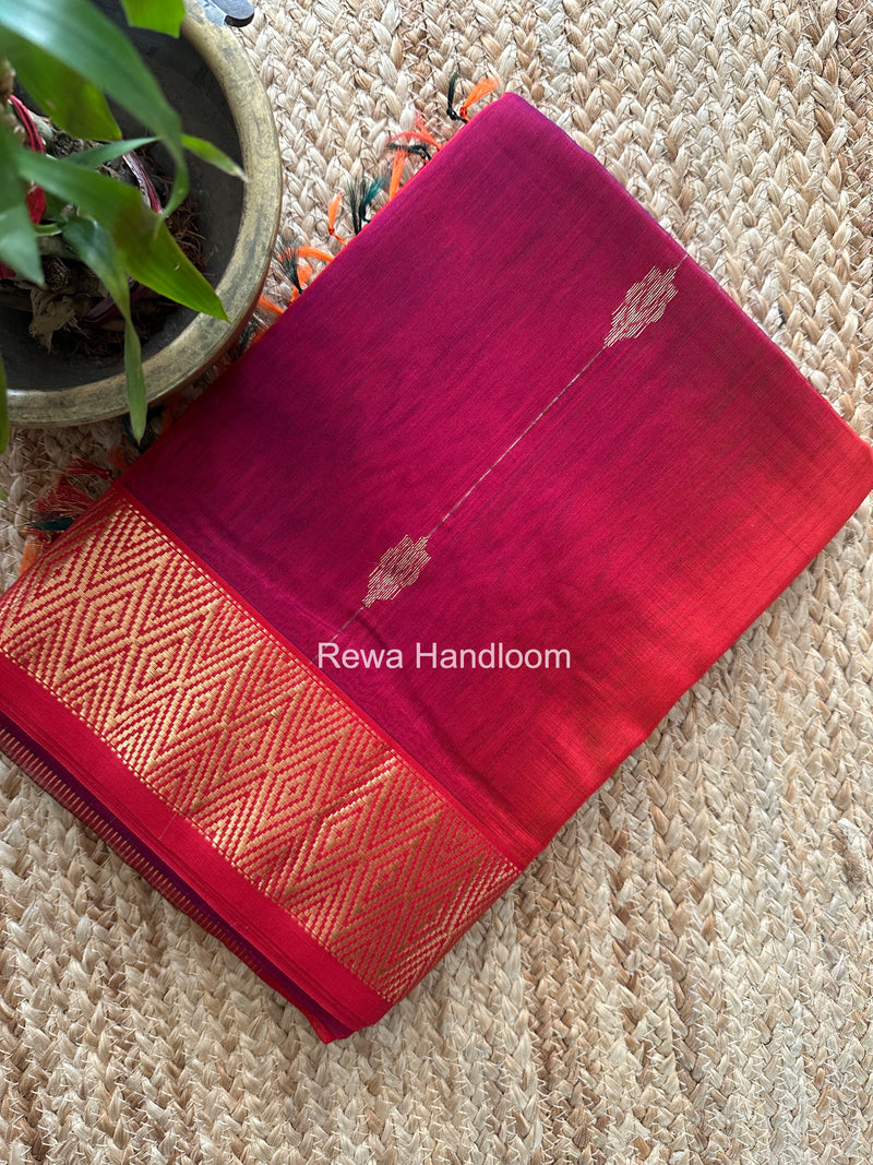Maheshwari Red Shaded Butti Saree SBBS024