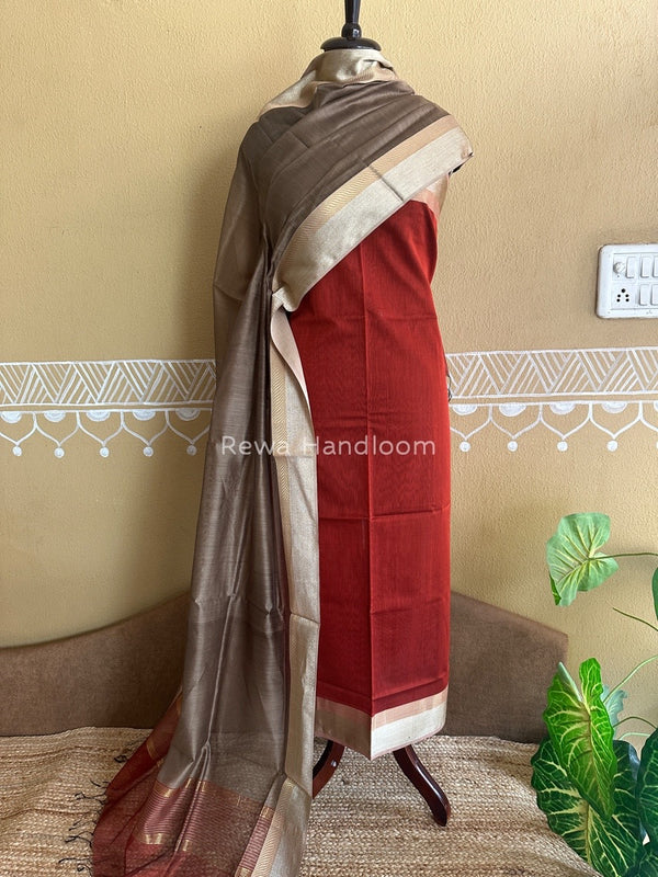 Maheshwari Resham Border Dress Material