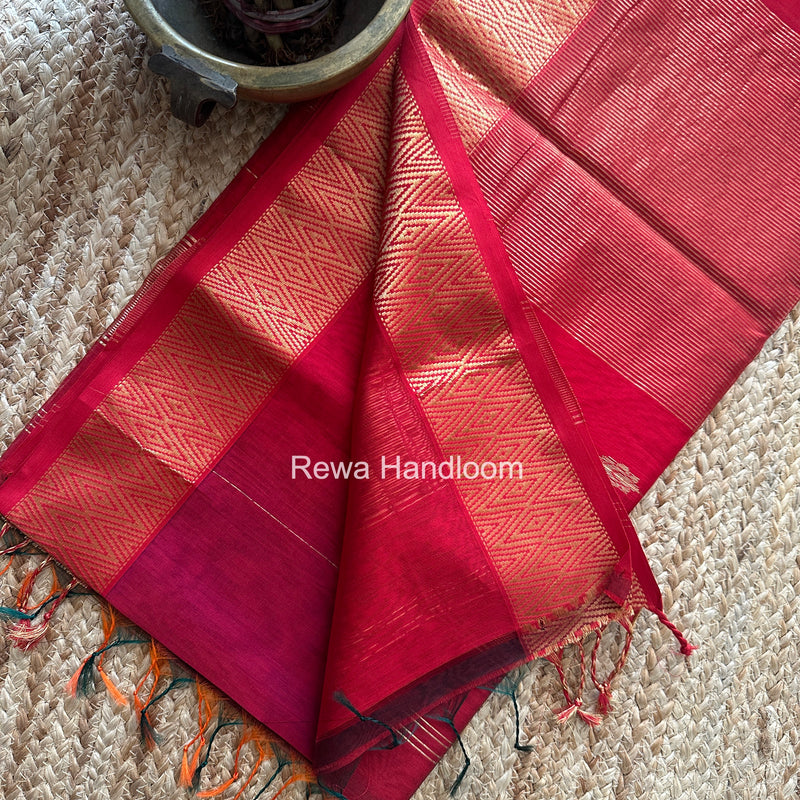 Maheshwari Red Shaded Butti Saree SBBS024