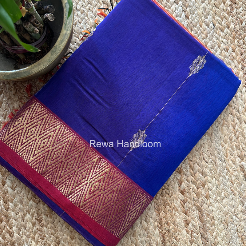 Maheshwari Blue Shaded Butti Saree SBBS026