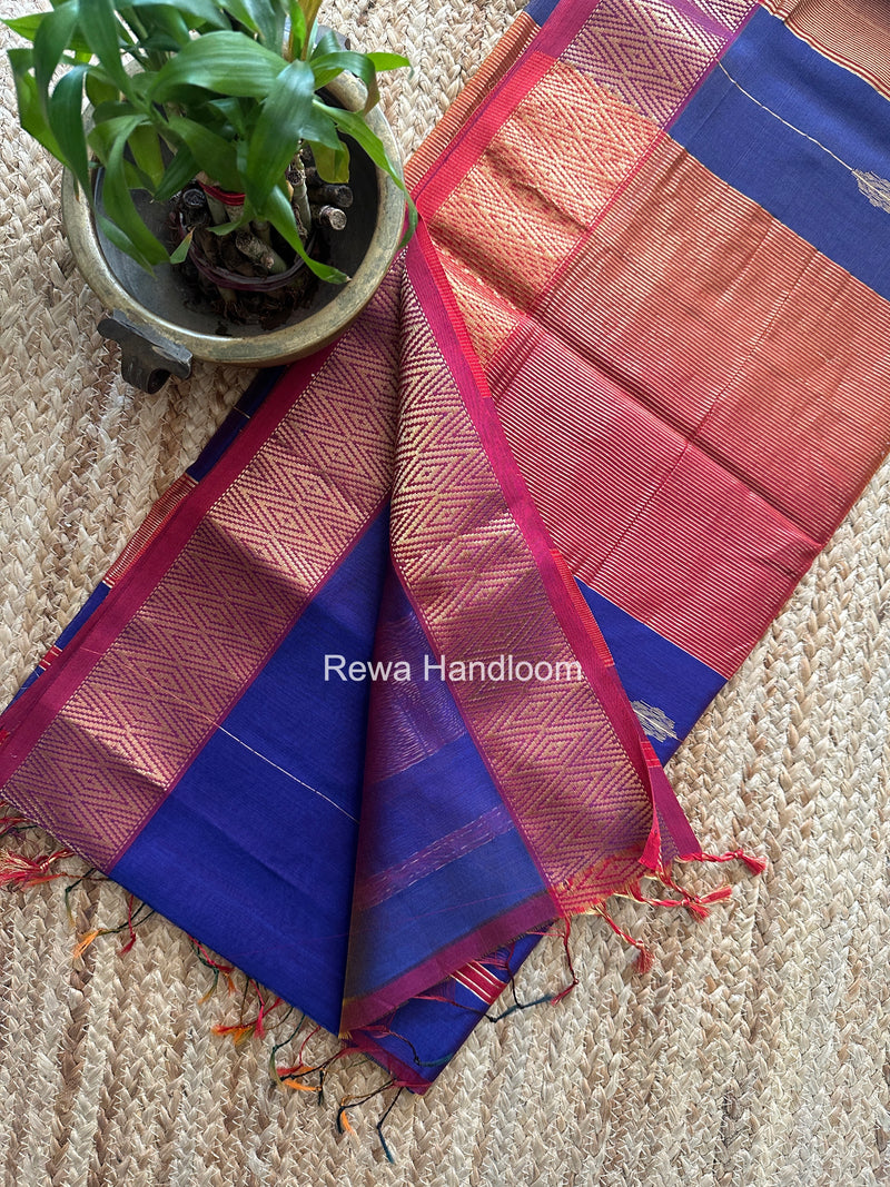 Maheshwari Blue Shaded Butti Saree SBBS026