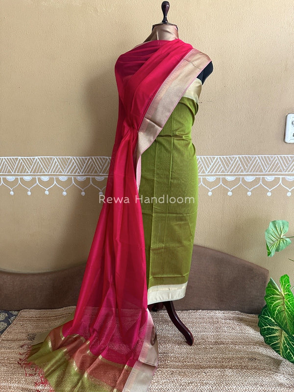Maheshwari Resham Border Dress Material