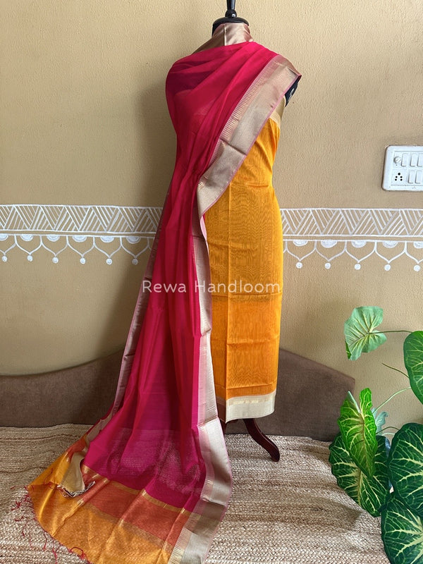 Maheshwari Resham Border Dress Material