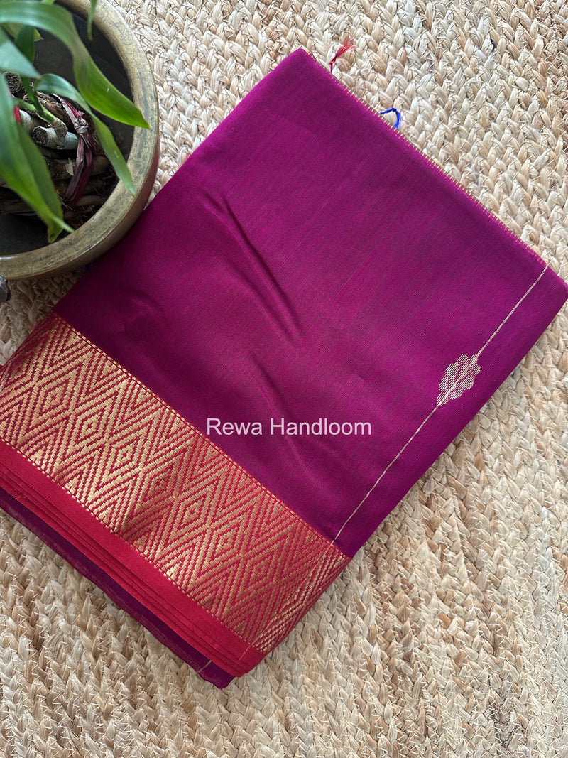 Maheshwari Magenta Shaded Butti Saree SBBS027 by Rewa Handloom