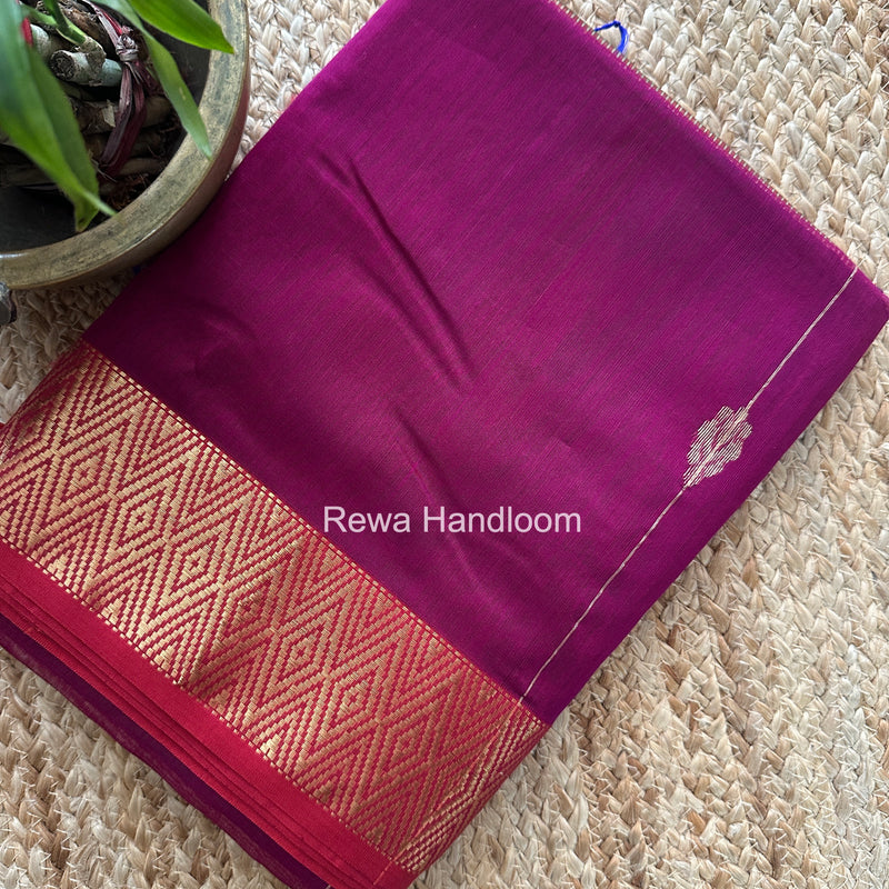 Maheshwari Magenta Shaded Butti Saree SBBS027 by Rewa Handloom