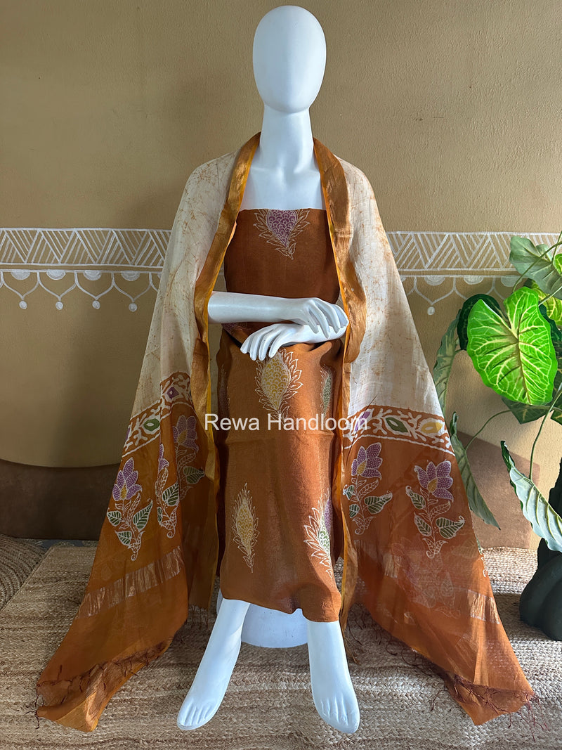 Maheshwari Batik Tissue Printed Dress Material 