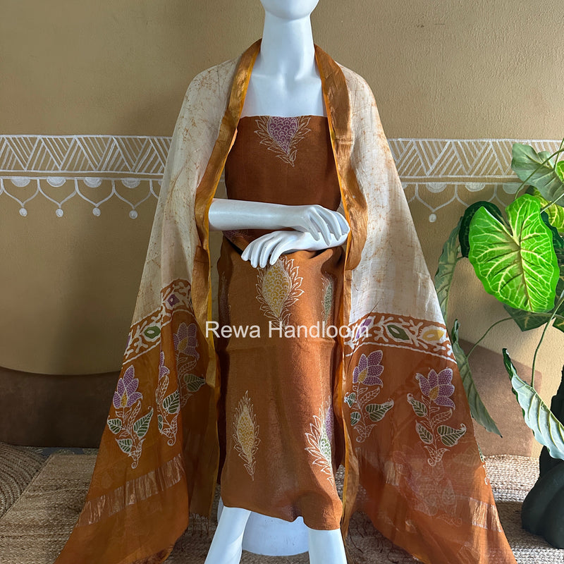 Maheshwari Batik Tissue Printed Dress Material 
