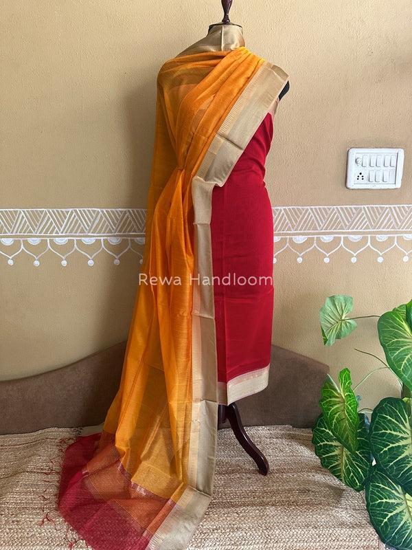 Maheshwari Resham Border Dress Material