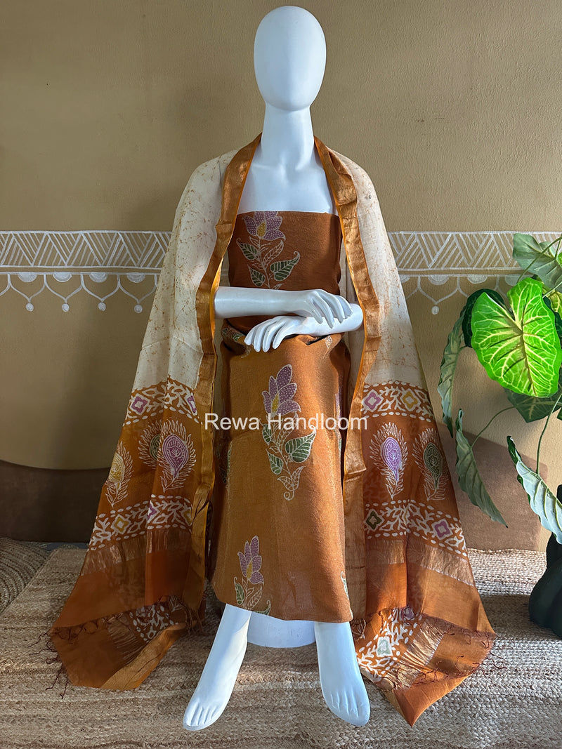 Maheshwari Batik Tissue Printed Dress Material