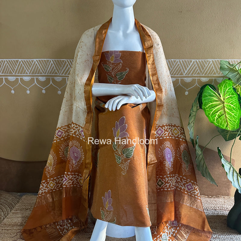 Maheshwari Batik Tissue Printed Dress Material