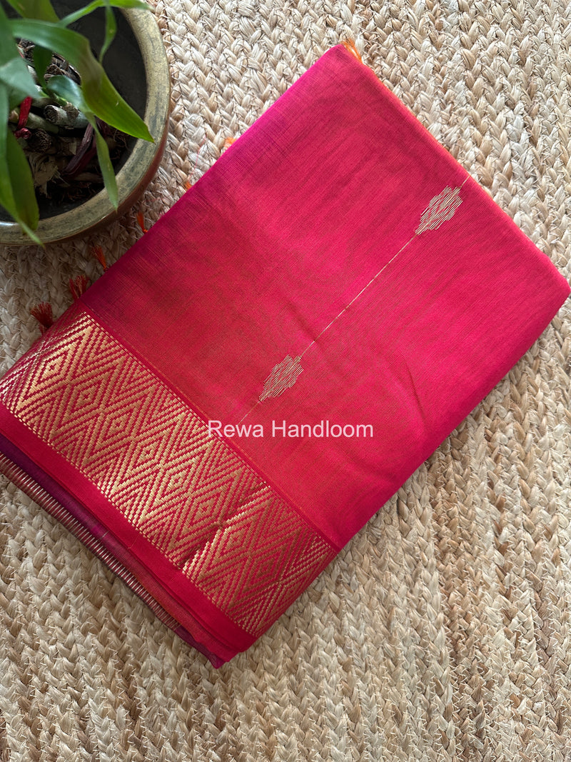 Maheshwari Fuchsia Pink Shaded Butti Saree SBBS029