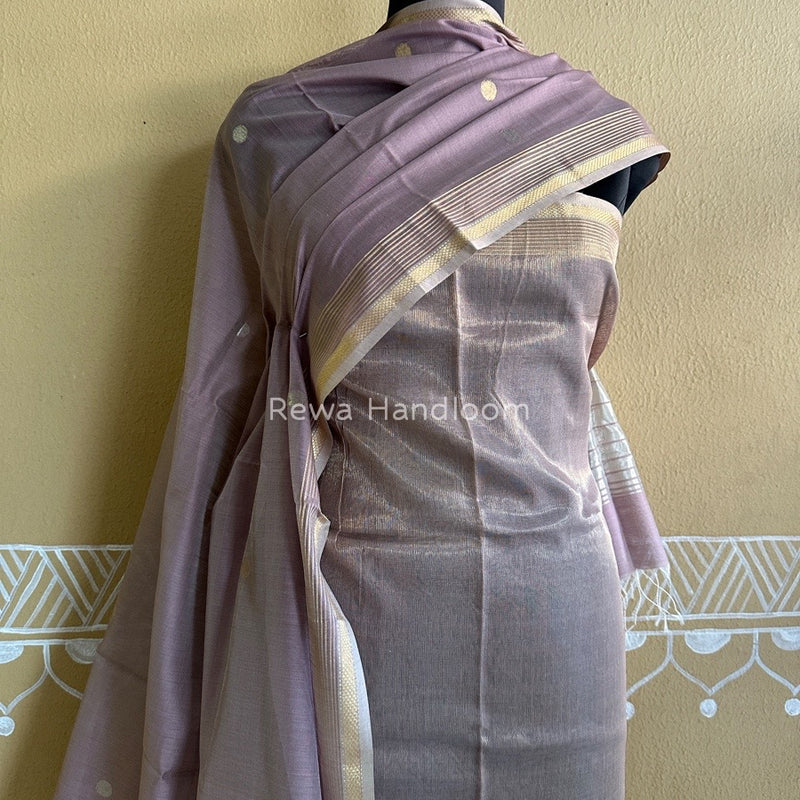 Maheshwari Onion Pink Tissue Dress Material TTD03