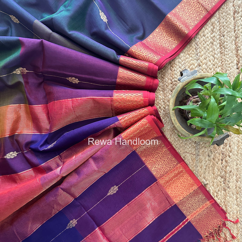 Maheshwari Purple Shaded Butti Saree SBBS032
