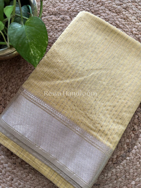 Maheshwari ~ Silver Zari Checks Silk Saree