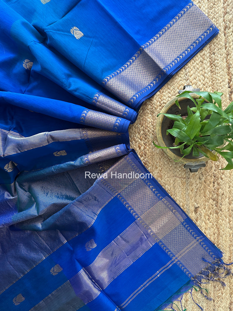 Maheshwari Blue Lotus Butta Saree LLBS067