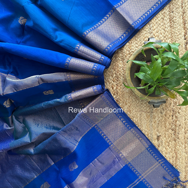 Maheshwari Blue Lotus Butta Saree LLBS067