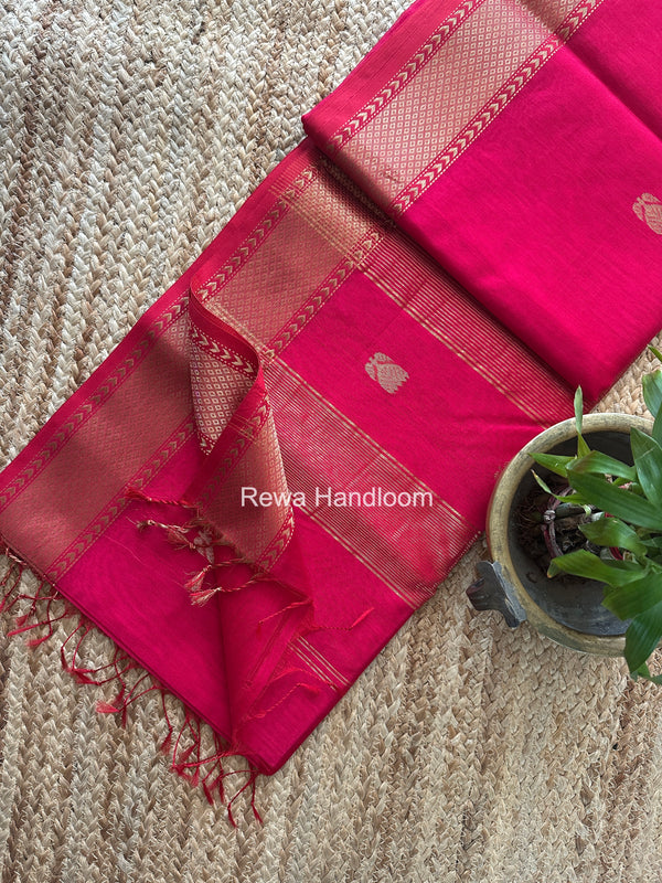 Maheshwari Pink Lotus Butta Saree LLBS066