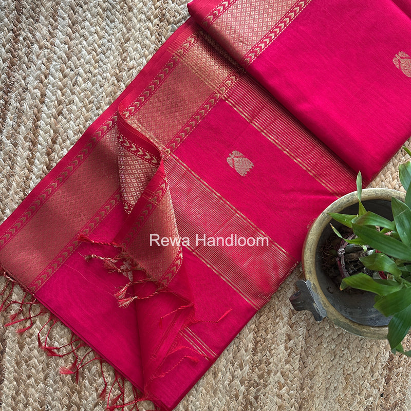 Maheshwari Pink Lotus Butta Saree LLBS066