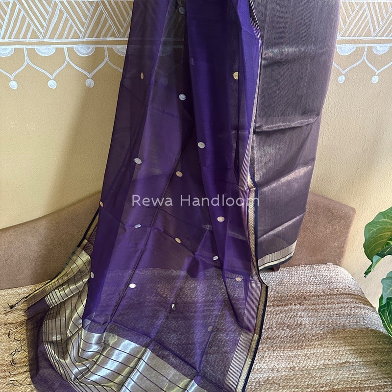 Maheshwari Dark Purple Tissue Dress Material TTD013