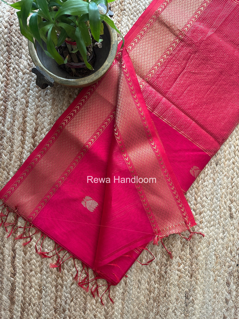 Maheshwari Pink Lotus Butta Saree LLBS066