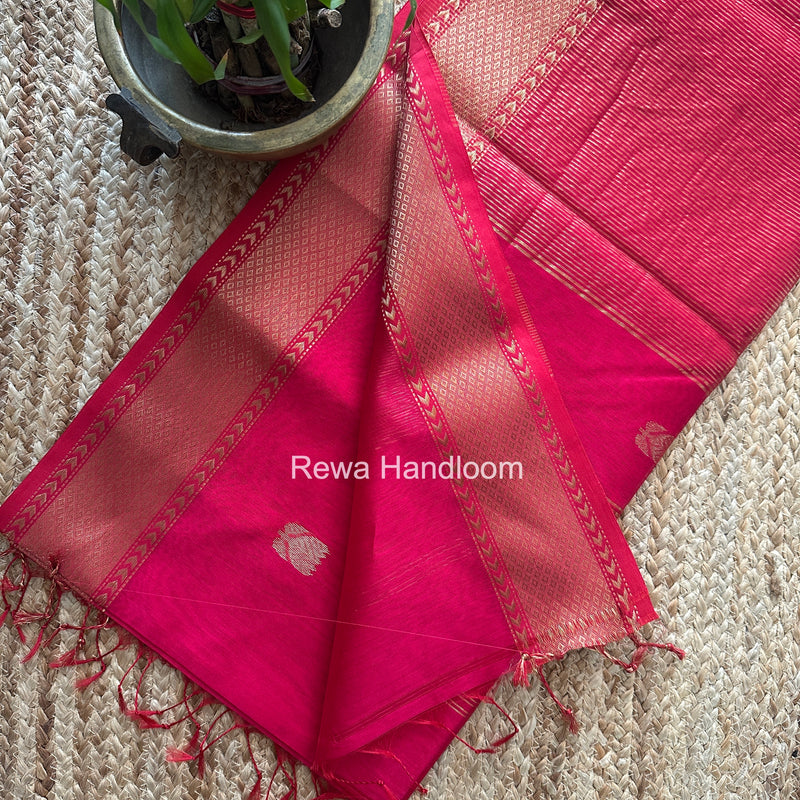 Maheshwari Pink Lotus Butta Saree LLBS066