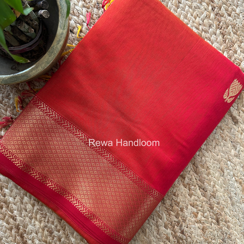 Maheshwari Red Lotus Butta Saree LLBS068